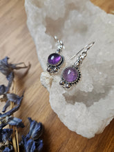 Load image into Gallery viewer, Amethyst Pendant Earrings  www.karmaripon.co.uk
