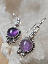 Load image into Gallery viewer, Amethyst Pendant Earrings  www.karmaripon.co.uk
