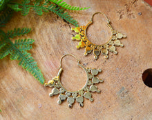 Load image into Gallery viewer, Brass Sun Burst Indian Earrings