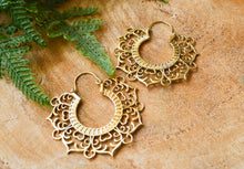 Load image into Gallery viewer, Brass Half Mandala Indian Earrings
