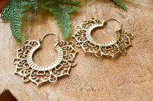 Load image into Gallery viewer, Brass Half Mandala Indian Earrings