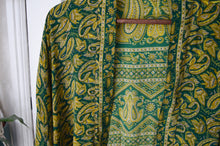 Load image into Gallery viewer, Green Sari Kimono www.karmaripon.co.uk