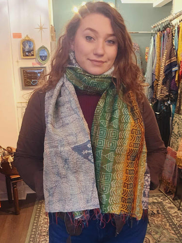 Kantha Stitch Scarf www.karmaripon.co.uk