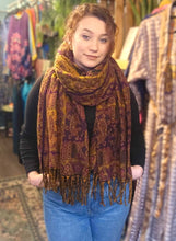 Load image into Gallery viewer, Warm indian shawl with tassels www.karmaripon.co.uk