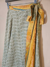 Load image into Gallery viewer, Repurposed Sari Wrap Skirt www.karmaripon.co.uk