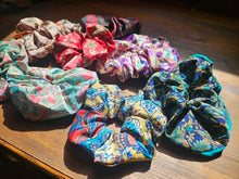 Load image into Gallery viewer, Sari Hair Scrunchies www.karmaripon.co.uk