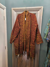 Load image into Gallery viewer, Tassel Shawl Coat/cardigan Maroon www.karmaripon.co.uk