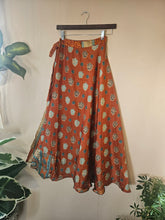 Load image into Gallery viewer, Repurposed Sari Wrap Skirt www.karmaripon.co.uk