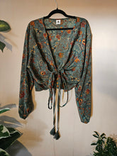 Load image into Gallery viewer, Repurposed Sari Butterfly Top UK 14-18 L