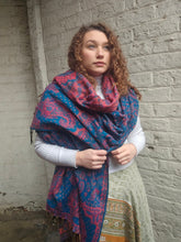 Load image into Gallery viewer, Warm indian shawl with tassels www.karmaripon.co.uk