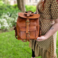 Load image into Gallery viewer, Leather Backpack www.karmaripon.co.uk