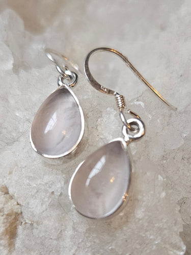 Rose Quartz Pendant Earrings  www.karmaripon.co.uk