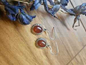 Carnelian Pendant Earrings  www.karmaripon.co.uk