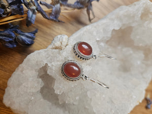 Carnelian Pendant Earrings  www.karmaripon.co.uk