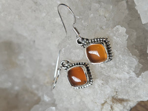 Carnelian Sunburst Earrings www.karmaripon.co.uk