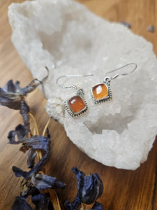 Carnelian Sunburst Earrings www.karmaripon.co.uk