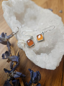 Carnelian Sunburst Earrings www.karmaripon.co.uk