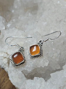 Carnelian Sunburst Earrings www.karmaripon.co.uk