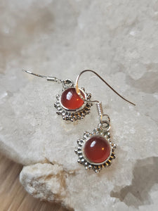 Carnelian Sunburst Earrings www.karmaripon.co.uk