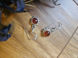 Carnelian Sunburst Earrings www.karmaripon.co.uk