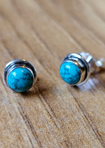 Turquoise Stud Earrings  www.karmaripon.co.uk