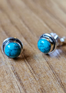 Turquoise Stud Earrings  www.karmaripon.co.uk