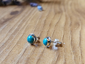 Turquoise Stud Earrings  www.karmaripon.co.uk