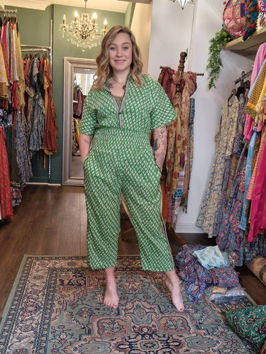 Green Cotton Jumpsuit 2 Sizes