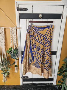 Reversible Repurposed Sari Wrap skirt UK 10-16
