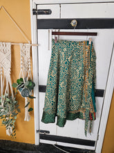Load image into Gallery viewer, repurposed sari wrap skirt www.karmaripon.co.uk