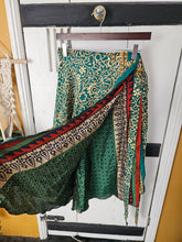 Load image into Gallery viewer, repurposed sari wrap skirt www.karmaripon.co.uk