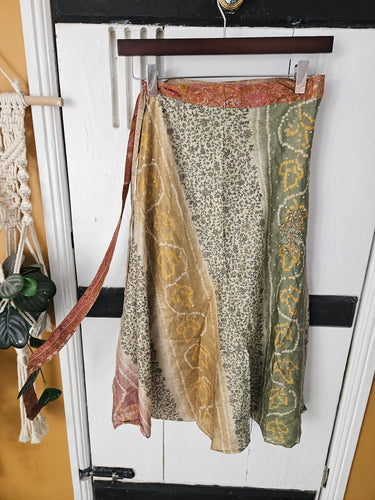 Repurposed sari wrap skirt www.karmaripon.co.uk