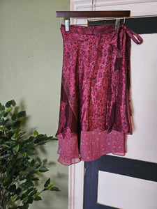 knee Length Reversible Repurposed Sari Wrap skirt UK 8-16