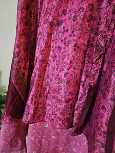 knee Length Reversible Repurposed Sari Wrap skirt UK 8-16