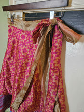 Load image into Gallery viewer, knee Length Reversible Repurposed Sari Wrap skirt UK 8-16
