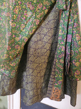 Load image into Gallery viewer, knee Length Reversible Repurposed Sari Wrap skirt UK 8-16
