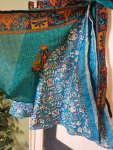 Load image into Gallery viewer, above knee Length Reversible Repurposed Sari Wrap skirt UK 8-16
