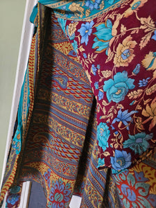 knee Length Reversible Repurposed Sari Wrap skirt UK 8-16
