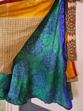 Load image into Gallery viewer, knee Length Reversible Repurposed Sari Wrap skirt UK 8-16