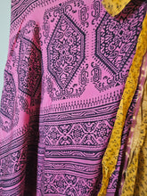Load image into Gallery viewer, knee Length Reversible Repurposed Sari Wrap skirt UK 8-16
