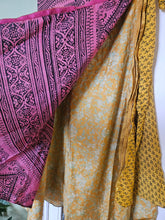 Load image into Gallery viewer, knee Length Reversible Repurposed Sari Wrap skirt UK 8-16