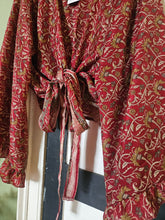 Load image into Gallery viewer, Blue Repurposed Sari Butterfly Top UK 14-18
