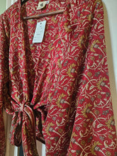 Load image into Gallery viewer, Blue Repurposed Sari Butterfly Top UK 14-18