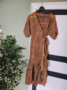 Pink & Orange Spanish Dress S UK 8-12