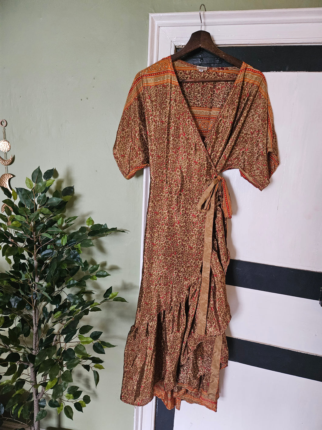 Pink & Orange Spanish Dress S UK 8-12