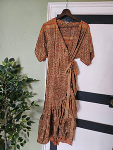 Pink & Orange Spanish Dress S UK 8-12