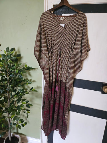 Repurposed Sari Kaftan UK 10-16
