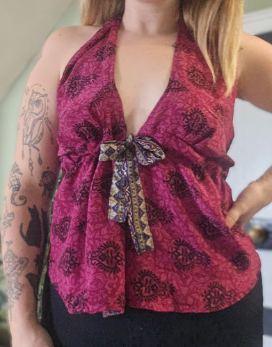 Reversible Sari Tie Top UK8-14