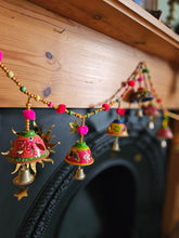 Load image into Gallery viewer, Beaded Bell Garland -Colourful beaded decorative item www.karmaripon.co.uk
