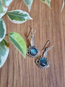 Labradorite Drop Earrings www.karmaripon.co.uk
